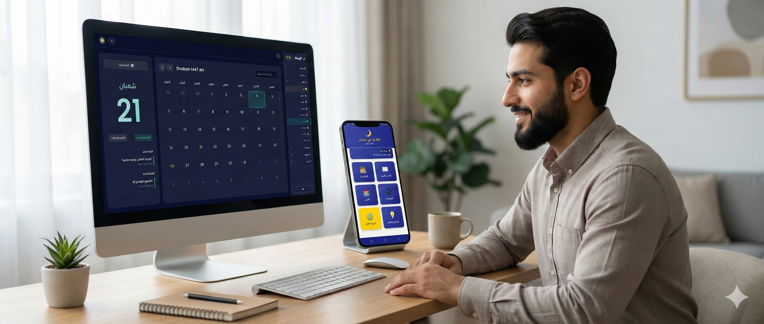 Al-Wusla running on Android and Desktop